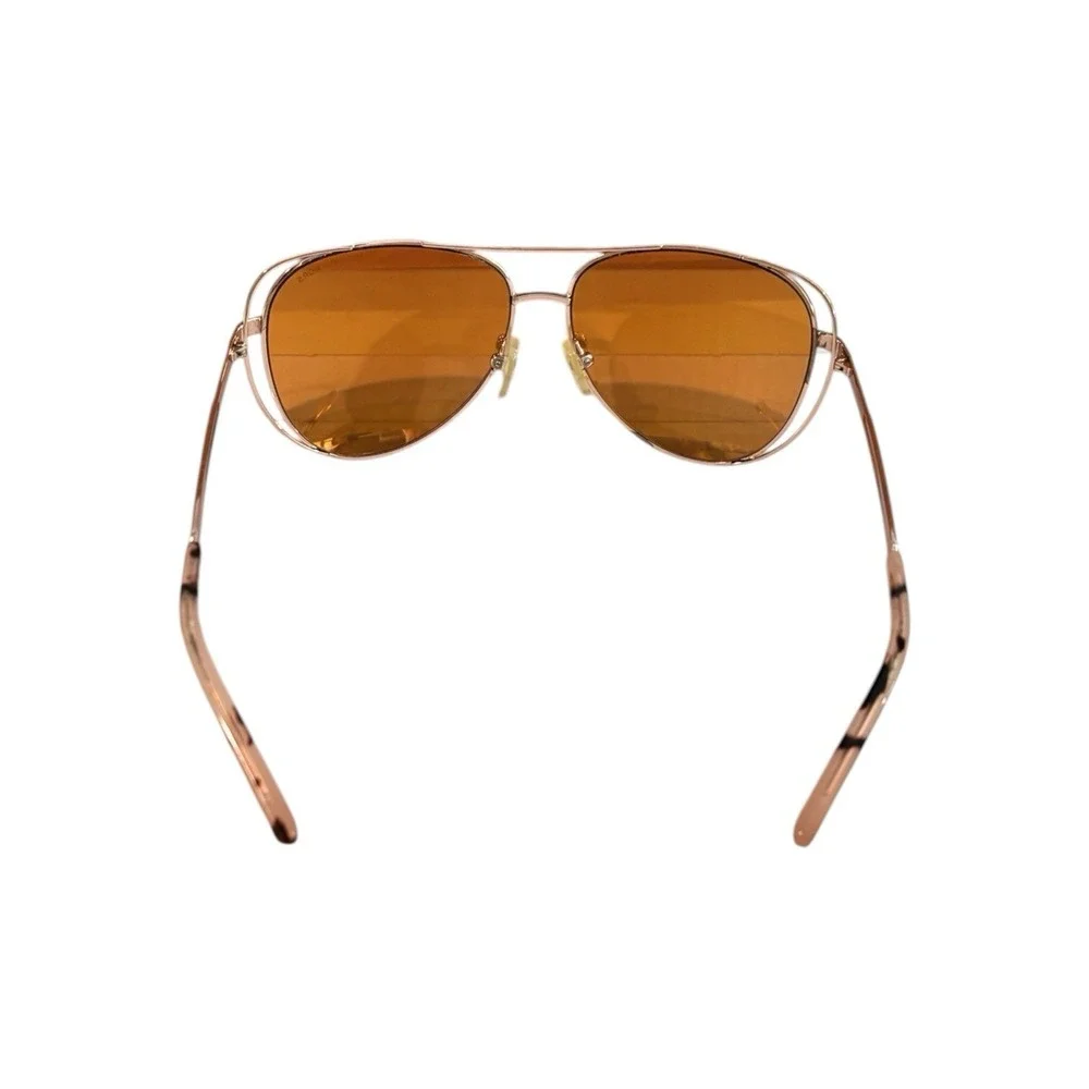 Michael Kors Sunglasses MK1024 Lai Aviator Rose Gold Mirrored Lens 58mm Case